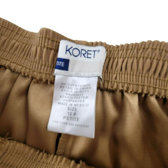 Koret Womens Pants Petite Size 12P Tan Pull-On Elastic Waist Camel Tan JH1783 - Picture 8 of 8